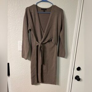 Brown Wrap sweater dress by Banana Republic